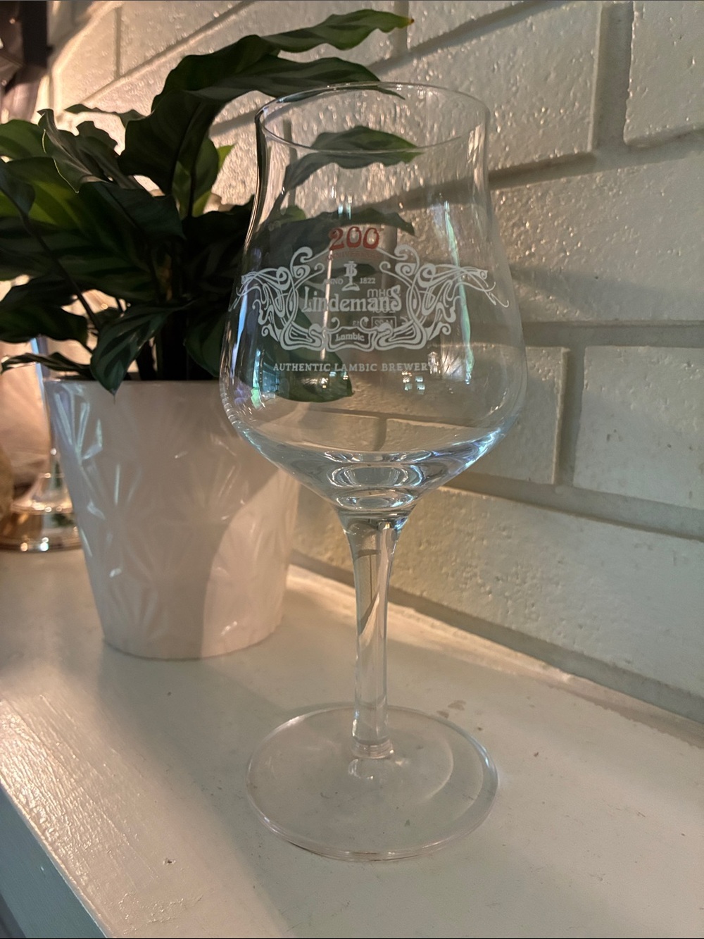 Lindemans Branded 200th Anniversary Tulip Beer Glass